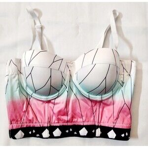 Demon Slayer Shinobu Cosplay Anime Corset Costume Top Size 34 Bustier Butterfly